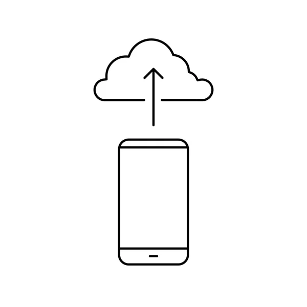 Carregando backup para o baile em nuvem no smartphone —  Vetores de Stock