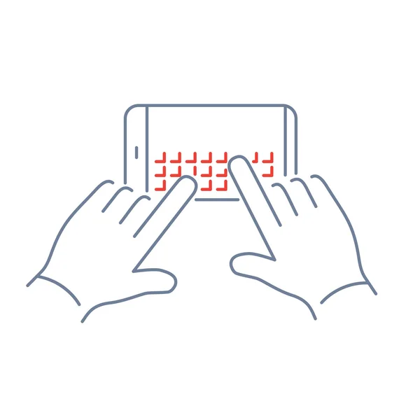 Smartphone clavier virtuel à écran tactile — Image vectorielle