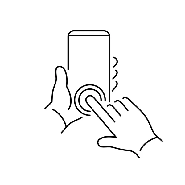 Duplo toque na tela sensível ao toque do smartphone — Vetor de Stock