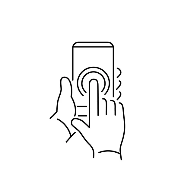 Doble toque en la pantalla táctil del teléfono inteligente — Vector de stock