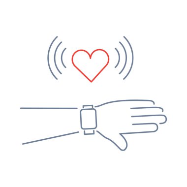 linear icon with love heart message