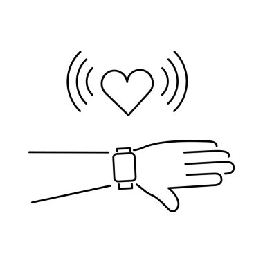 linear icon with love heart message