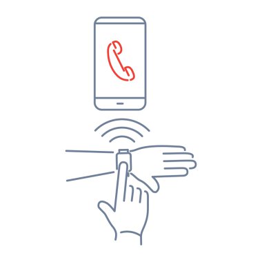 Vektör akıllı izle doğrusal simgesi