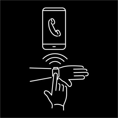 Vektör akıllı izle doğrusal simgesi