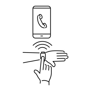 Vektör akıllı izle doğrusal simgesi