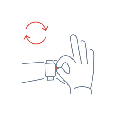 Vektör akıllı izle doğrusal simgesi