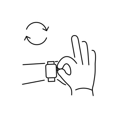 Vektör akıllı izle doğrusal simgesi