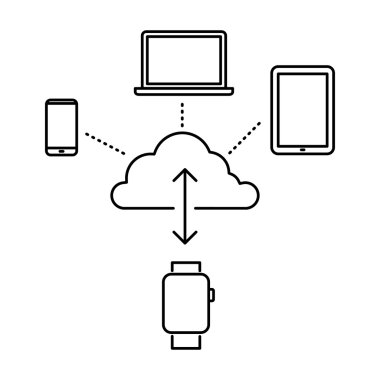 Vektör akıllı izle doğrusal simgesi