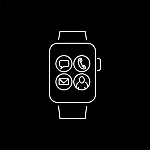 Smart watch linear icon — Stock Vector