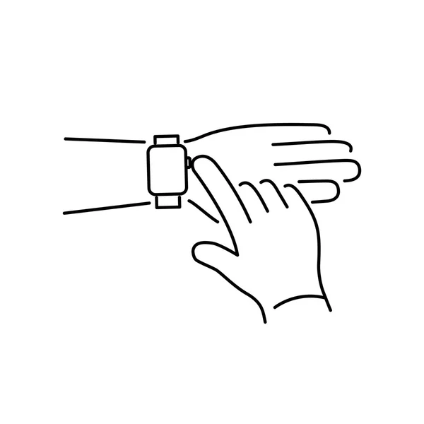 Vektor smart Watch-klocka linjär icon — Stock vektor