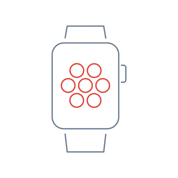 Vektor smart Watch-klocka linjär icon — Stock vektor