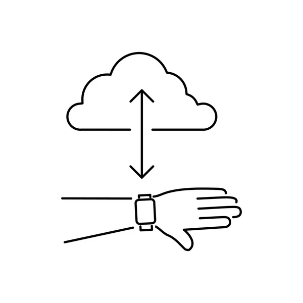 Vector smart watch linear icon — Stock Vector