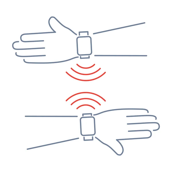 Vector smart watch linear icon — Stock Vector