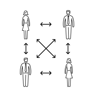Vector interpersonal relationship skills icon