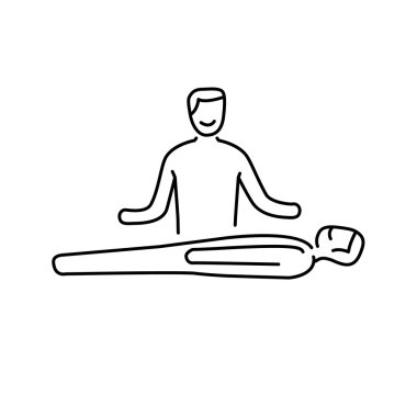 Man healing other man on massage