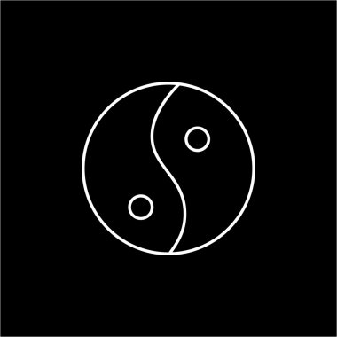 Ying yang doğrusal beyaz simgesi