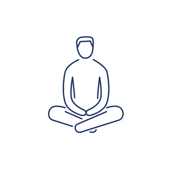 Homem sentado e relaxante na meditação — Vetor de Stock