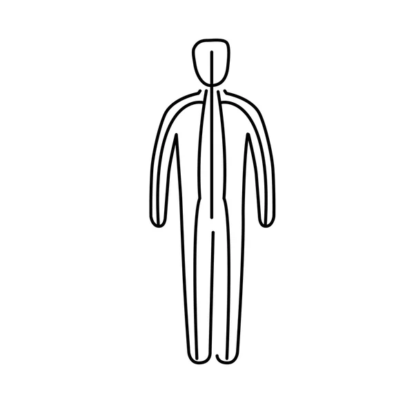 Меридіани лінійної ікони тіла — стоковий вектор