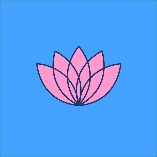 Lotos fleur rose icône linéaire — Image vectorielle