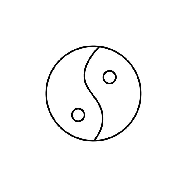 Ying yang lineaire zwart pictogram — Stockvector