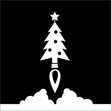 Christmas tree starting like a rocket