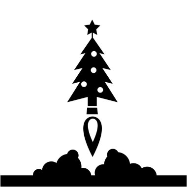 Christmas tree starting like a rocket