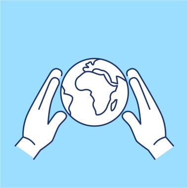 Hands holding softly globe ecology