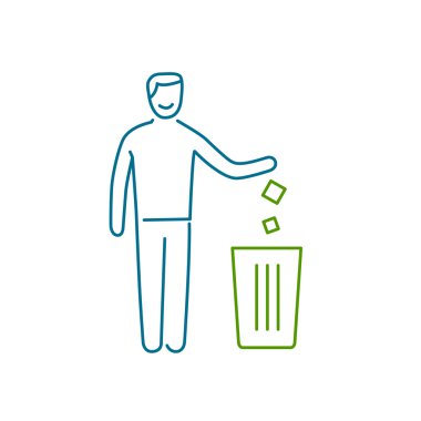 Symbol with recycle bin and human ecology