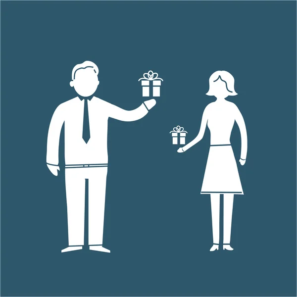 Icon of business man and woman — Stockvector