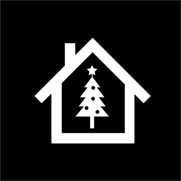 Christmas tree in the house vector icon — Stock vektor