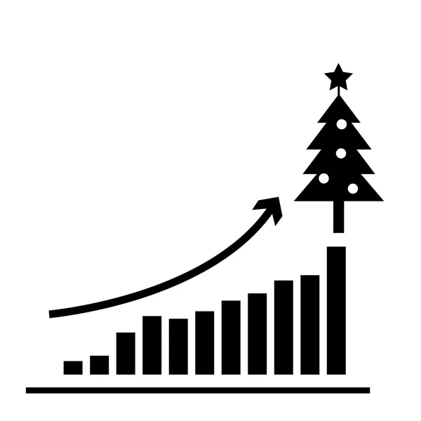 Vector icon of chart of growing sales — Stock vektor