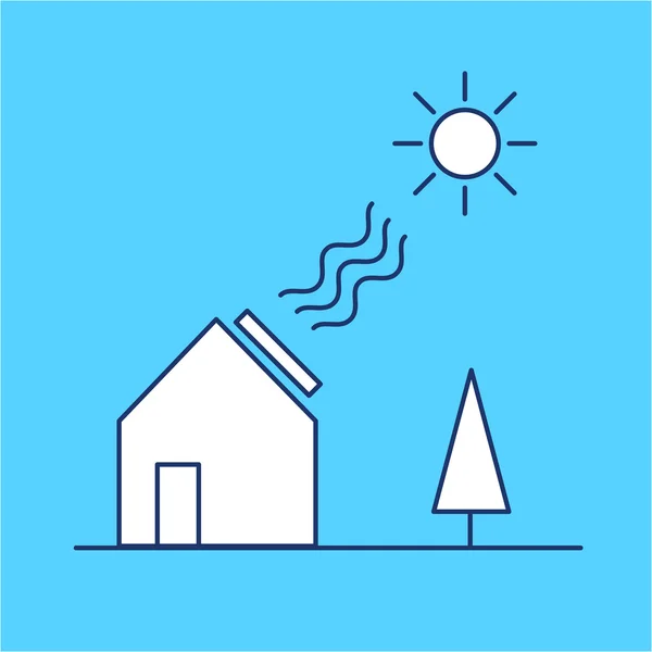 Home solar panel energy ecology — 图库矢量图片