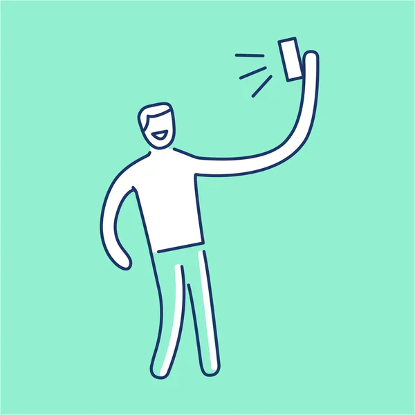 Homme faisant selfie — Image vectorielle