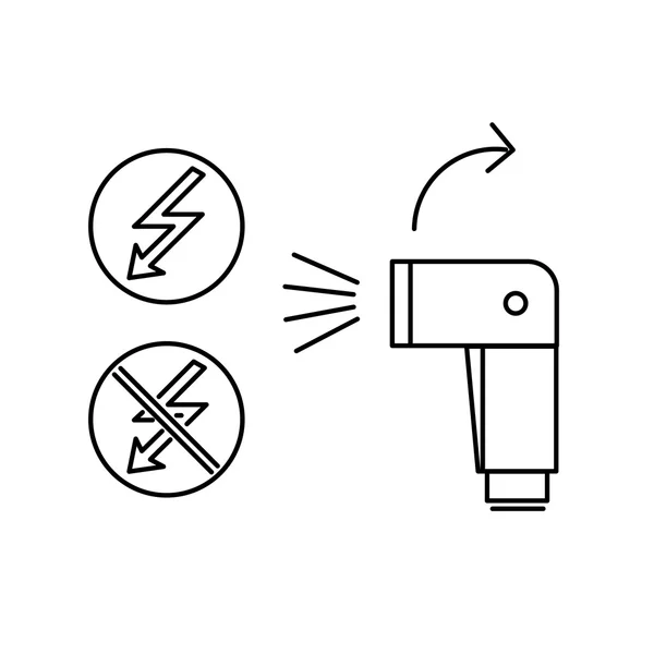 Camera speedlite flash linear icon — Stockvector