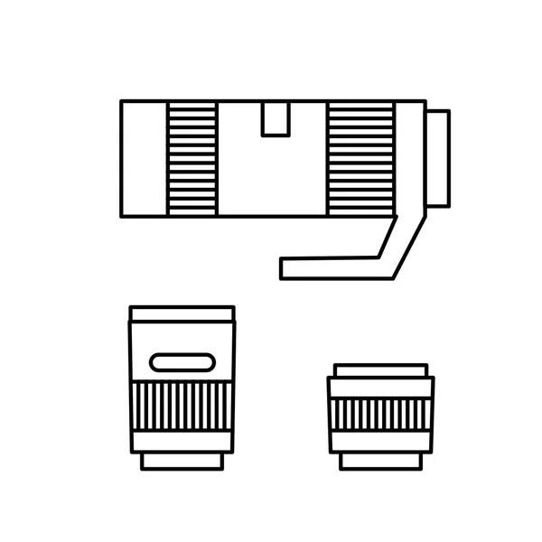 Photography and camera lenses — Stock vektor