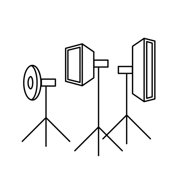 Линейная иконка светового оборудования студии — стоковый вектор