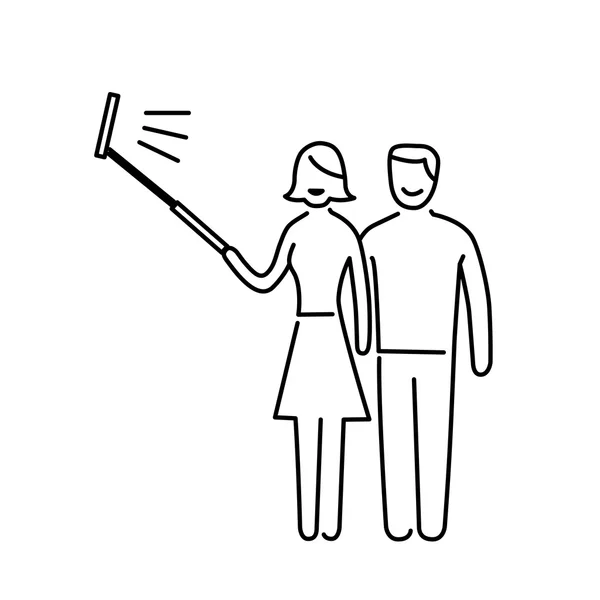 Pareja haciendo selfie juntos — Vector de stock