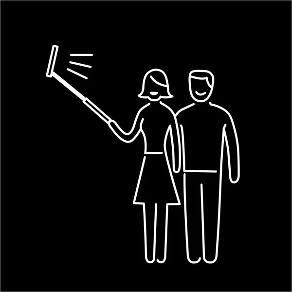 Pareja haciendo selfie juntos — Vector de stock