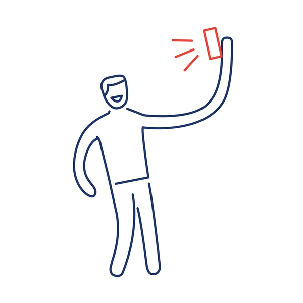Hombre haciendo selfie — Vector de stock