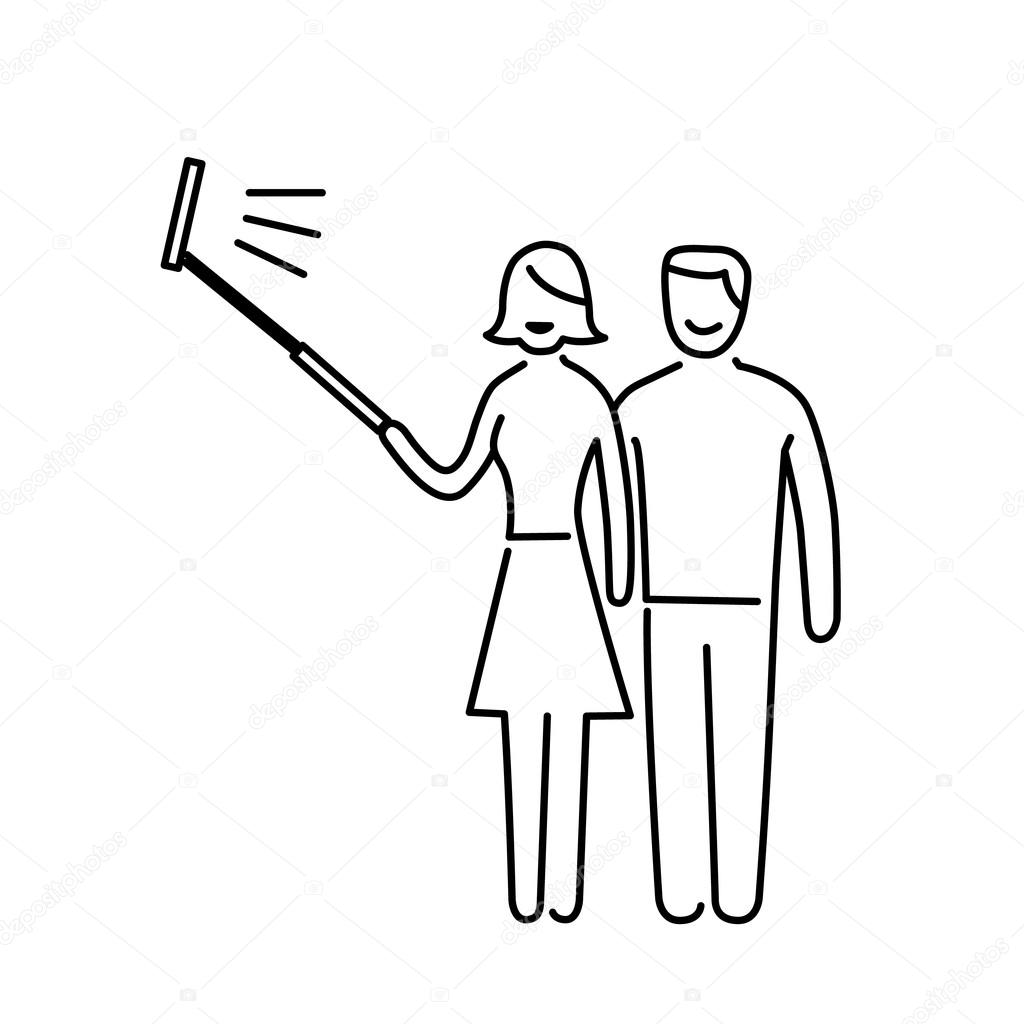 couple making selfie together