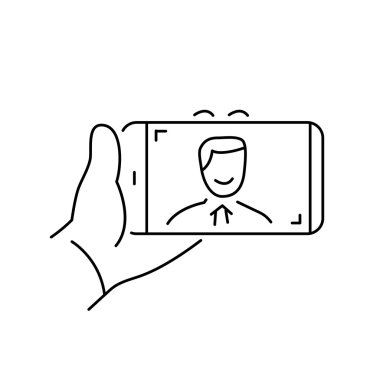 selfie gesture on smartphone or camera