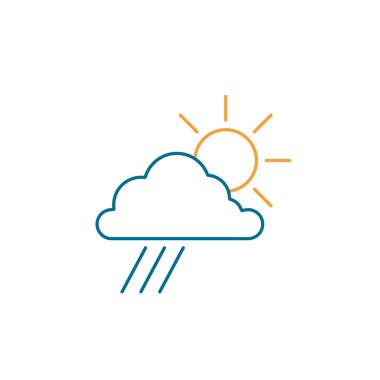 Sun with cloud and rain