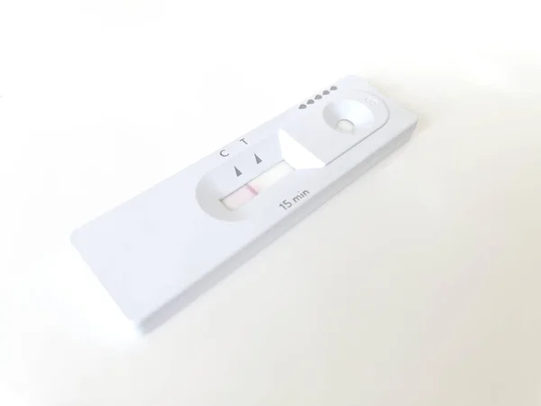 Covid Antigen Rapid Test Negativní Výsledek Úhlu — Stock fotografie