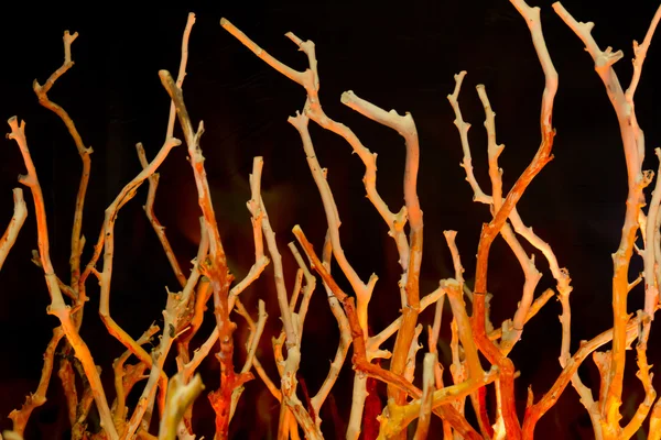 Holzstäbchen in Flammen — Stockfoto
