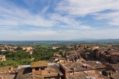Panoramik bir Siena, Tusany, İtalya