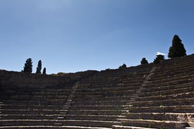 Pompei'nin amfitiyatro koltuklarda taş