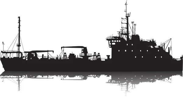 Illustration vectorielle de la silhouette du cargo maritime — Image vectorielle