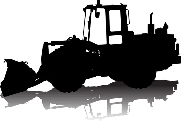 Vector silhouette of a tractor of road service — Stock Vector