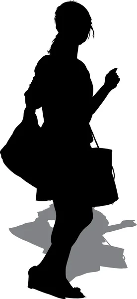 Silhouette de fille de vecteur — Image vectorielle