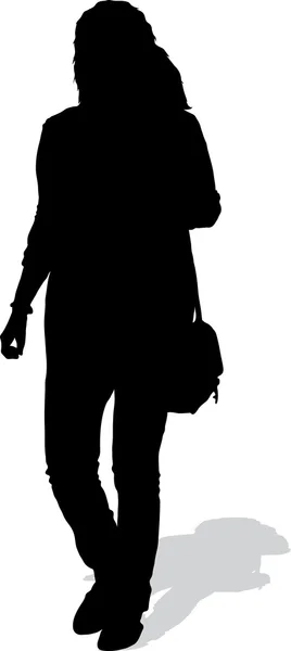 Vector silhouette of the walking girl Royalty Free Stock Illustrations